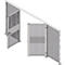 Puertas batientes de dos hojas, para sistema de paredes separadoras, An 2000 x Al 2070 mm, plateado claro
