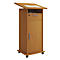 Pupitre Melta, mobile, réglable en hauteur/inclinable, 1 compartiment ouvert, 1 tiroir verrouillable, 2 compartiments avec porte, L 600 x P 500 x H 1090-1200 mm, bois, décor hêtre