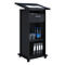 Pupitre Melta, mobile, réglable en hauteur/inclinable, 3 compartiments ouverts &amp; 1 tiroir verrouillable, L 600 x P 500 x H 1090-1200 mm, bois, noir