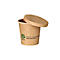 Pure Papstar snack potjes, 90 ml, Ø 60 x 58 mm, composteerbaar, karton, bruin, 50 stuks