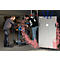 Purificateur d'air UVC Flatlift taille XL, puissance 220 W, jusqu'à 4410 m³/h, pour des pièces jusqu'à 500 m², jusqu'à 8000 h, roulettes, acier inoxydable, L 813 x P 813 x H 1600 mm