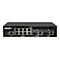 Ein schwarzer QNAP-Switch mit mehreren Ports und Beschriftungen wie "MGMT" und "10GbE".
