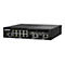 Schwarzer Netzwerk-Switch mit Ports und Beschriftungen: QNAP, Reset, Status, MGMT, 2.5GbE, 10GbE.