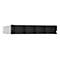 Rack serveur noir avec plusieurs baies, sur fond blanc.