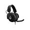 Schwarzes Gaming-Headset mit Mikrofon. Das Headset hat das Logo Q.