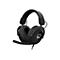Schwarzes Gaming-Headset mit Mikrofon, weiÃŸer Hintergrund. Auf den Ohrmuscheln befindet sich ein Logo.