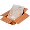 A brown cardboard box filled with a plastic bag containing a brown powder.