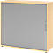 Querrollladenschrank Breno, 3 OH, abschließbar, stapelbar, B 1200 x T 400 x H 1100 mm, Spanplatte, Ahorn