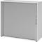 Querrollladenschrank Breno, 3 OH, abschließbar, stapelbar, B 1200 x T 400 x H 1100 mm, Spanplatte, lichtgrau