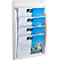 White brochure holder filled with flyers. Print: "Get the ball rolling".