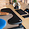 R-Go armleuning, symmetrisch, tafelbevestiging, voor bureaus met bladdikte 10-85 mm, kunstleer &amp; hout, zwart