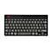 Schwarze, flache AZERTY-Tastatur von R-Go Tools mit weißen Tastenbeschriftungen vor weißem Hintergrund.