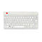 Weiße, kompakte R-Go Tools Tastatur mit französischem AZERTY-Layout auf hellem Hintergrund.