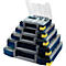 Raaco Boxxser 55 4x4-9 assortimentskoffer, met 9 inzetbakken, B 241 x D 225 x H 55 mm, gemaakt van polycarbonaat/polypropeen, transparant/blauw