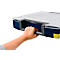 Raaco Boxxser 55 4x4-9 assortimentskoffer, met 9 inzetbakken, B 241 x D 225 x H 55 mm, gemaakt van polycarbonaat/polypropeen, transparant/blauw