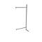 Grey clothes rail on a white background. The rail has a T-shape design.