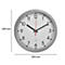 Grey wall clock with a white face, black hands, a red second hand. Dimensions 300mm.