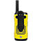 Back view of a yellow walkie-talkie with black belt clip.