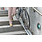 Rampa para bicicletas para escaleras, L 1190-3450 x A 125 mm, hasta 30 kg, elemento básico de 3 piezas, correas de fijación, chapa galvanizada