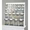 Rangement mural multi-compartiments pour petits objets MultiStore, 33 boîtes de rangement, volume 76 l, L 600 x P 185 x H 684 mm, panneau de bois et polystyrène