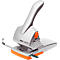 Grey and orange hole punch with handle. Inscription: HDC 65.