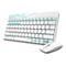 Rapoo 8000M - Tastatur-und-Maus-Set - kabellos - 2.4 GHz, Bluetooth 4.0, Bluetooth 3.0 - Deutsch - weiß, grün