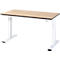 Rau Adlatus werkbank, elektrisch in hoogte verstelbaar, 22 mm MDF-plaat, tot 300 kg, B 1500 x D 800 x H 720-1120 mm, bruin/lichtgrijs