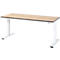Rau Adlatus werkbank, elektrisch in hoogte verstelbaar, 22 mm MDF-plaat, tot 300 kg, B 2000 x D 800 x H 720-1120 mm, bruin/lichtgrijs