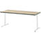 Rau Adlatus werktafel, elektrisch in hoogte verstelbaar, 22 mm MDF blad, tot 150 kg, B 2000 x D 800 x H 720-1120 mm, bruin/lichtgrijs