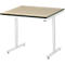Rau Adlatus werktafel, elektrisch in hoogte verstelbaar, 22 mm MDF-plaat, tot 150 kg, B 1000 x D 1000 x H 720-1120 mm, bruin/lichtgrijs