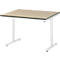 Rau Adlatus werktafel, elektrisch in hoogte verstelbaar, 22 mm MDF-plaat, tot 150 kg, B 1250 x D 1000 x H 720-1120 mm, bruin/lichtgrijs