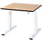 Rau Adlatus werktafel, elektrisch in hoogte verstelbaar, 22 mm MDF-plaat, tot 300 kg, B 1000 x D 1000 x H 720-1120 mm, bruin/lichtgrijs