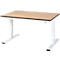Rau Adlatus werktafel, elektrisch in hoogte verstelbaar, 22 mm MDF-plaat, tot 300 kg, B 1500 x D 1000 x H 720-1120 mm, bruin/lichtgrijs