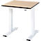 Rau Adlatus werktafel, elektrisch in hoogte verstelbaar, 22 mm MDF-plaat, tot 300 kg, B 750 x D 800 x H 720-1120 mm, bruin/lichtgrijs
