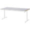 Rau Arbeitstisch Adlatus, elektrisch höhenverstellbar, 25 mm MDF-Platte, Stahlblechbelag, 150 kg, B 2000 x T 1000 x H 720-1120 mm, silber/lichtgrau