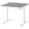 Rau Arbeitstisch Adlatus, elektrisch höhenverstellbar, 25 mm Spanplatte, Linoleumbelag, 150 kg, B 1000 x T 1000 x H 720-1120 mm, hellgrau/lichtgrau