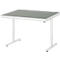 Rau Arbeitstisch Adlatus, elektrisch höhenverstellbar, 25 mm Spanplatte, Linoleumbelag, 150 kg, B 1250 x T 1000 x H 720-1120 mm, hellgrau/lichtgrau