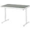 Rau Arbeitstisch Adlatus, elektrisch höhenverstellbar, 25 mm Spanplatte, Linoleumbelag, 150 kg, B 1250 x T 800 x H 720-1120 mm, hellgrau/lichtgrau
