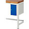 Rau Boîte à ustensiles pour bureaux réglables en hauteur Adlatus, verrouillable, L 245 x P 650 x H 360 mm, gris clair/bleu gentiane