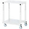 Rau Chariot à plateaux Série E, 2 plateaux, plateaux mélaminés, châssis en tube d'acier, 4 roulettes pivotantes TPE, L 700 x P 500 x H 650-1000 mm, jusqu'à 450 kg, gris clair