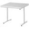 Rau ESD-werktafel Adlatus, elektrisch in hoogte verstelbaar, 28 mm spaanplaat met melamine coating, tot 150 kg, B 1000 x D 1000 x H 720-1120 mm, lichtgrijs