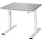 Rau établi Adlatus, réglage électrique de la hauteur, plateau MDF 25 mm avec revêtement inox, jusqu'à 300 kg, L 1000 x P 1000 x H 720-1120 mm, argent/gris clair