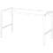 Weißes Tischgestell ohne Tischplatte, aus Metall, mit Verstrebungen.