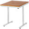 Rau Table de travail Adlatus, réglage électrique de la hauteur, plateau en bois massif huilé de 25 mm, jusqu'à 150 kg, L 1500 x P 1000 x H 720-1120 mm, hêtre/gris clair