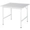 Rau Table de travail ESD Jerry, réglable en hauteur manuellement, plateau en aggloméré 28 mm avec revêtement mélaminé, jusqu'à 300 kg, L 1000 x P 1000 x H 800-850 mm, gris clair
