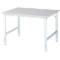 Rau Table de travail ESD Tom, réglable en hauteur manuellement, plateau en aggloméré 28 mm avec revêtement mélaminé, jusqu'à 500 kg, L 1250 x P 1000 x H 760-1080 mm, gris clair