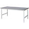 Rau Table de travail Tom, hauteur réglable manuellement, plateau MDF 25 mm avec revêtement en tôle d'acier, jusqu'à 500 kg, L 2000 x P 1000 x H 760-1080 mm, argent/gris clair