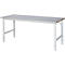 Rau Table de travail Tom, hauteur réglable manuellement, plateau MDF 25 mm avec revêtement en tôle d'acier, jusqu'à 500 kg, L 2000 x P 800 x H 760-1080 mm, argent/gris clair
