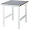 Rau Table de travail Tom, hauteur réglable manuellement, plateau MDF 25 mm avec revêtement en tôle d'acier, jusqu'à 500 kg, L 750 x P 1000 x H 760-1080 mm, argent/gris clair