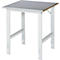 Rau Table de travail Tom, hauteur réglable manuellement, plateau MDF 25 mm avec revêtement en tôle d'acier, jusqu'à 500 kg, L 750 x P 800 x H 760-1080 mm, argent/gris clair